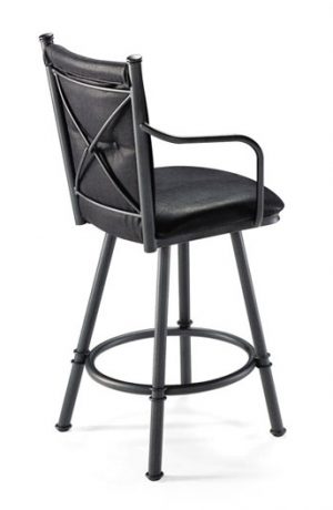 Trica Arthur Swivel Stool with High Cross Back and Seat