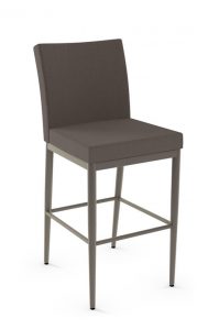 Amisco's Monroe Stationary Modern Square Bar Stool with Upholstered Back and Seat