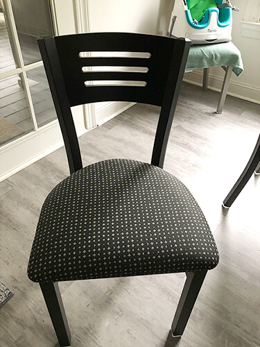 Holland's Voltaire Dining Chair with Seat Cushion and Metal Frame