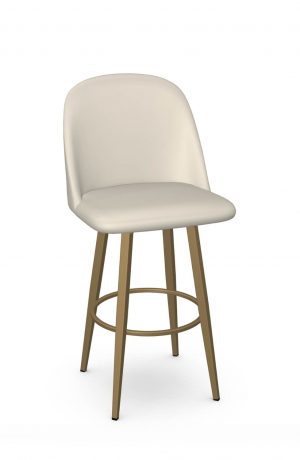 Amisco's Zahra Modern Gold Bar Stool with Padded Tall Back