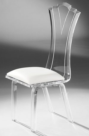 Muniz Princess Acrylic Modern Dining Chair with Seat Cushion - Side View