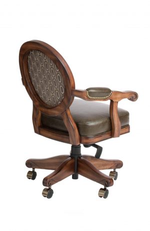 Darafeev's Chantal Maple Game Chair with Oval Back, Arms, and Casters - View of Back