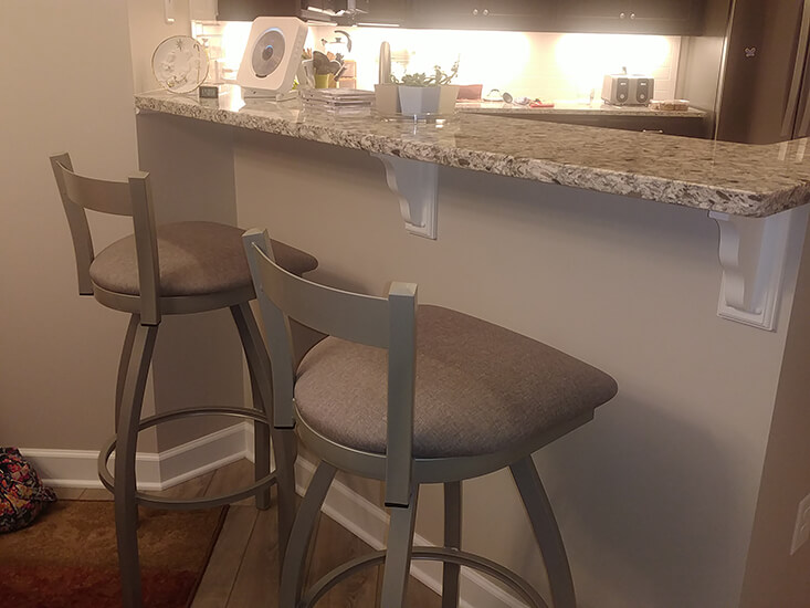 Holland's Catalina Low Back Swivel Extra-Tall Bar Stool in Nickel in Kitchen
