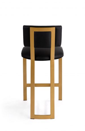 Wesley Allen's Nara Modern Gold and Black Bar Stool - View of Back