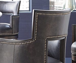 Upholstered Bar and Counter Stools with Nailheads