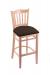 Holland's Hampton 3120 Wooden Barstool in Natural Wood Finish and Brown Vinyl Seat