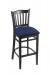 Holland's Hampton 3120 Wooden Barstool in Black Wood Finish and Blue Fabric Seat