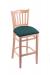 Holland's Hampton 3120 Wooden Barstool in Natural Wood Finish and Blue Fabric Seat