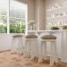 Wesley Allen's Detroit Industrial Backless Bar Stool in Ivory in Farmhouse Kitchen