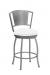 Wesley Allen's Berkeley Silver Gray Swivel Bar Stool with Curved Back