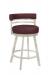 Wesley Allen's Miramar Ivory Swivel Bar Stool with Low Back and Burgundy Vinyl