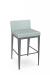 Amisco's Ethan Plus Modern Silver Square Bar Stool with Green Seat and Back
