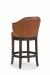 Fairfield's Gimlet Upholstered Swivel Barstool with Nailhead Trim on Back in Leather