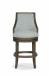 Fairfield's Robroy Upholstered Swivel Wooden Barstool with Partial Arms and Tall Back
