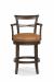 Fairfield's French 75 Brown Wooden Swivel Barstool with Arms