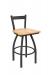Holland's Catalina #821 Low Back Swivel Barstool in Pewter Metal Finish and Natural Maple Wood Seat Finish