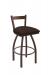 Holland's Catalina #821 Low Back Swivel Barstool in Bronze Metal Finish and Brown Seat Cushion