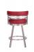 Wesley Allen's Miramar Swivel Bar Stool in Stainless Steel with Curved Low Padded Back - Back View