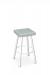 Amisco's Anders White Backless Swivel Bar Stool with Seafoam Green Fabric