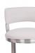 Wesley Allen's Bali Modern Stainless Steel Bar Stool with Low Back and White Cushion - Close Up