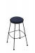 Holland's 3030 Backless Metal Bar Stool in Black Metal and Blue Seat Cushion
