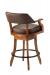 Darafeev's Patriot Wood Upholstered Swivel Bar Stool with Arms - View of Back