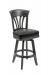 Darafeev's Nomad Wood Upholstered Swivel Bar Stool with Back in Black Wood Finish and Black Leather Seat