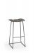Trica's Palmo Backless Modern Bar Stool in Gray Metal and Rectangular Seat Cushion