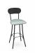 Amisco's Bean Black Metal Swivel Bar Stool with Green Seat Cushion