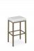Amisco's Bradley Modern Backless Bar Stool in Gold and White