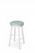 Amisco's Connor Backless Swivel Beach-Style Bar Stool in White and Seafoam Green