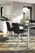Amisco's Pablo Upholstered Parsons Bar Stool in Modern, Open-Concept Black & White Kitchen