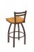 Holland's Jackie Swivel Stool with Low Back in Bronze and Medium Oak Wood Seat - View of Back