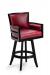 Darafeev's Metra Modern Luxury Bar Stool in Black Wood and Red Leather with Arms