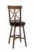 Wesley Allen's Caramillo Swivel Bar Stool with Cross Back Design and Round Seat Cushion