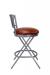 Wesley Allen's Gwen Modern Non-Swivel Bar Stool with Back and Seat Cushion - Side View