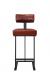 Wesley Allen's Tov Modern Black Metal Bar Stool with Seat and Back Cushion - Front View