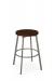 Amisco's Skyla Taupe Metal Backless Swivel Bar Stool with Cherry Wood Seat