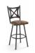 Trica's Aramis Swivel Bar Stool 30" Inch in Cocoa Metal Finish and Pattern on Seat