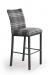 Trica's Biscaro Modern Bar Stool with Plaid Gray Seat and Back Cushion Fabric