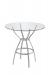 Trica's Rome Counter Height Table in Silver Metal and Round Glass