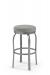 Trica's Truffle Modern Backless Swivel Bar Stool with Round Seat Cushion and Silver Metal Frame