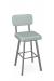 Amisco's Brixton Silver Bar Stool with Seafoam Green Seat and Back Cushion