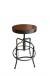 Ty Adjustable Screw Stool with Metal Base and Wood Top