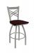Holland Bar Stool's Catalina #820 Swivel Barstool with Back, in Anodized Nickel metal finish and Oak Dark Cherry wood seat finish
