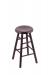 Holland's Saddle Dish Round Backless Swivel Stool with Smooth Legs in Maple Dark Cherry Wood Finish