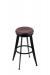 Holland's 9000 Laser Backless Swivel Barstool in Black Metal Finish and Wood Seat Finish in Oak Dark Cherry