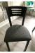 Holland's #630 Voltaire Dining Chair in Black Metal Finish and Black and White Fabric